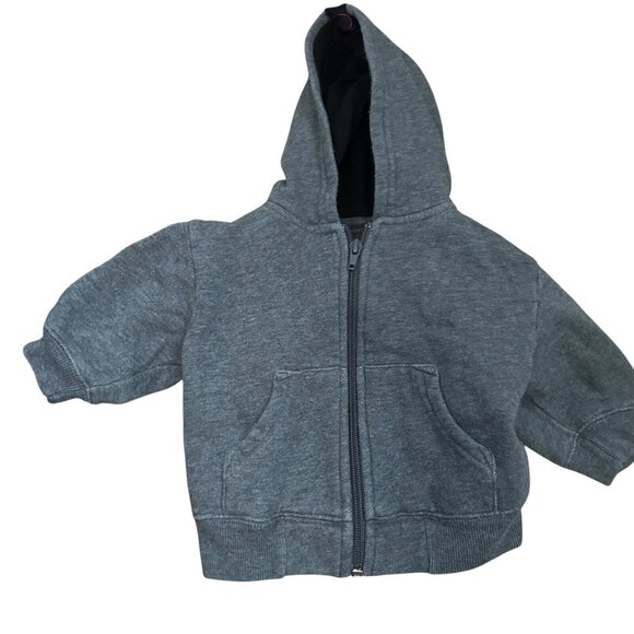 Gymboree 3-6 mo boys gray and black full zip hoodie sweatshirt set 2 baby - Picture 2 of 8
